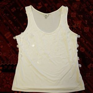 Cream dress tank with embellishments